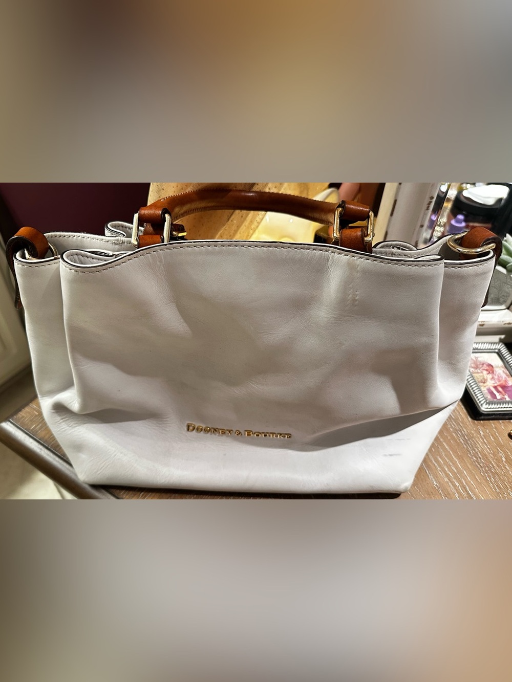 Dooney and Bourke White All Leather Handbag